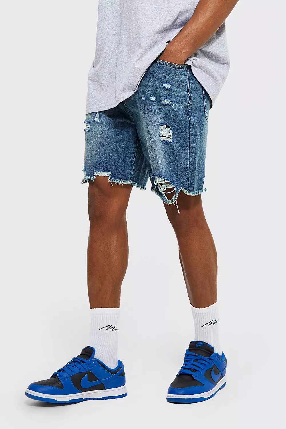 Short en jean online troué homme